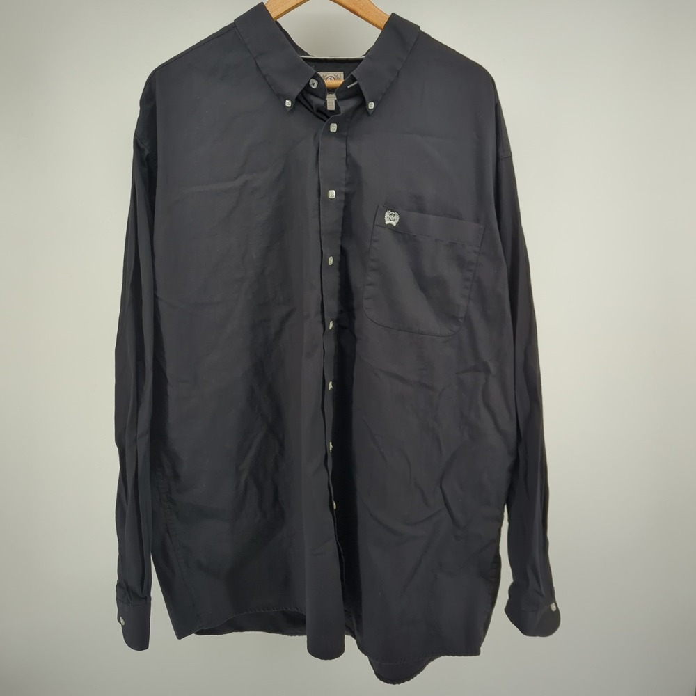Cinch Shirt Mens XXL  Button Down Long‎ Sleeve Black Western Rancher Cowboy